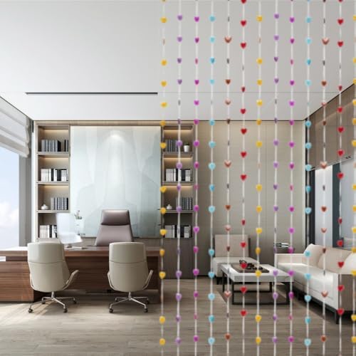 Beaded Curtain Heart Shape Acrylic Door Divider Decor