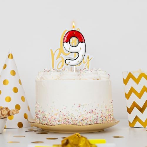 Laackys Cartoon Red White Lightning Birthday Candles Set of 9