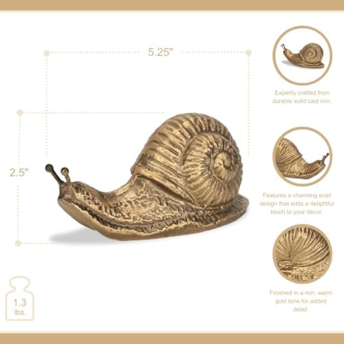 Cheungs Verdor Golden Snail Cast Iron Decor 25