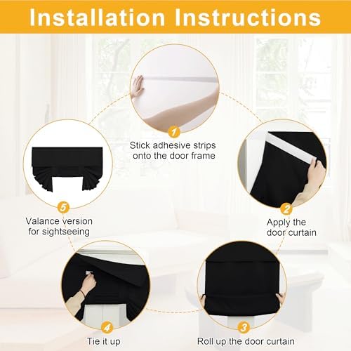 RYB HOME Blackout Curtain for Glass Windows 1 Panel W26xL69