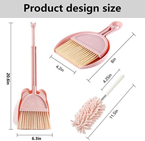 Kalolary 5 Pcs Mini Broom and Dustpan Set for Home Office Cleaning