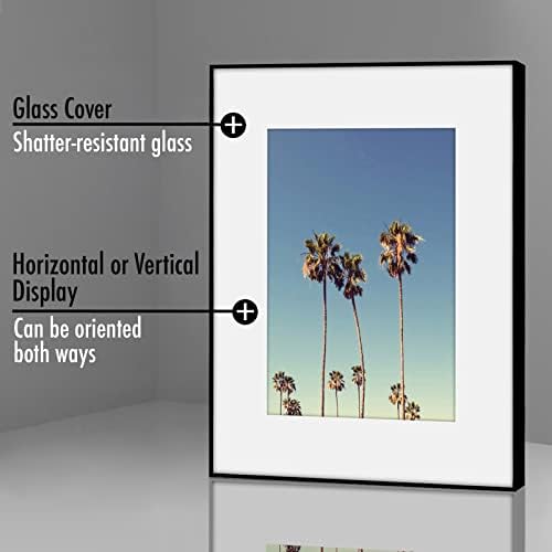 Americanflat 8x10 Frame Set of 6 with Shatter-Resistant Glass - Black