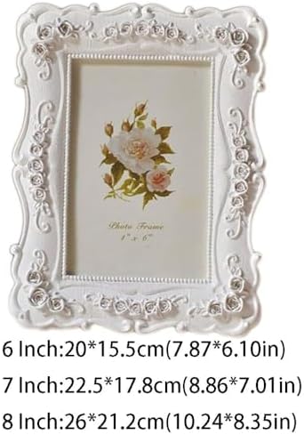 White Vintage Resin Picture Frame 6 Inch