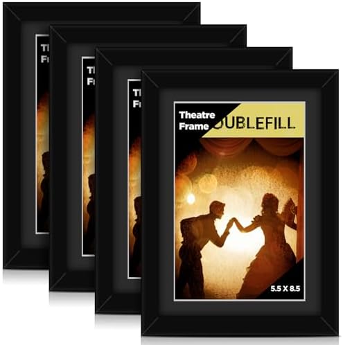 4 Pcs Black Theatre Bill Frame with Stand and Hanger