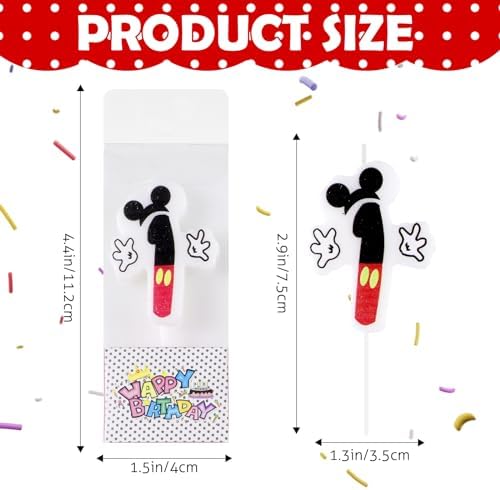 Mouse 1st Birthday Candle Decor Set 1