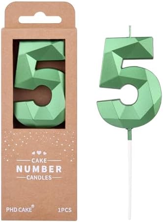 PHD CAKE 276 Inch Crystal Green 5 Number Candle