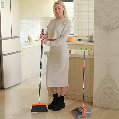 Ivandar Broom and Dustpan Combo Set Orange Green