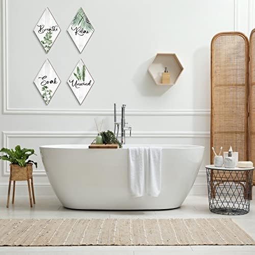 Jetec 4 Pcs Rustic Wooden Decor Signs