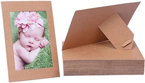 50 Pack 4x6 Kraft Paper Photo Frames with Easel