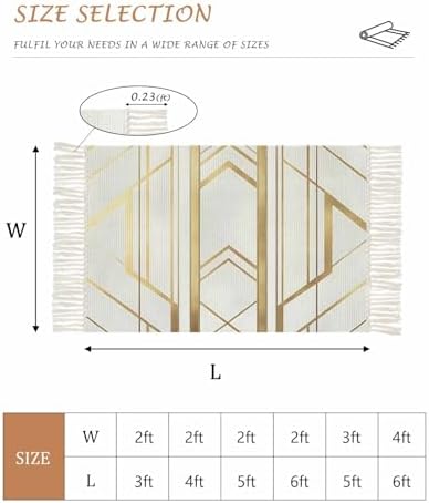 SEVENBABU 4x6 Area Rug with Tassels