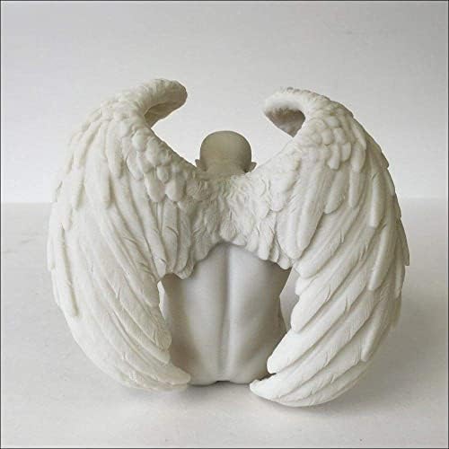 WU Male Nude Angel Holding Knees Sculpture 1