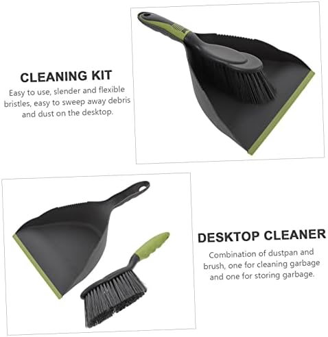 CALLARON 1Set Compact Broom with Mini Dustpan for Desktop and Car Cleaning