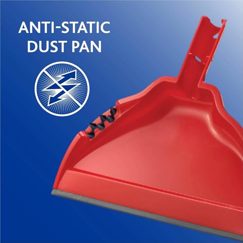 O-Cedar PowerCorner Angle Broom with Dustpan Red