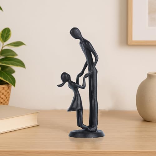 Father Daughter Figurine - Iron Dad and Daughter Sculpture