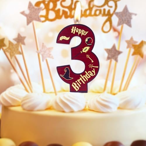 Magic Wizard Theme Birthday Candles Number 7 for 7th Birthday