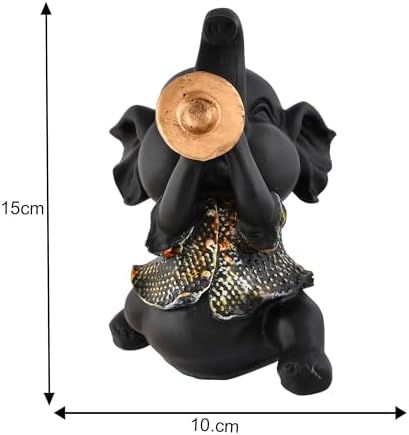 US Elephant Musical Instrument Sculpture Home Decor Showpiece
