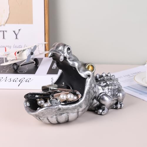 Alligator Statue Key Bowl - Silver