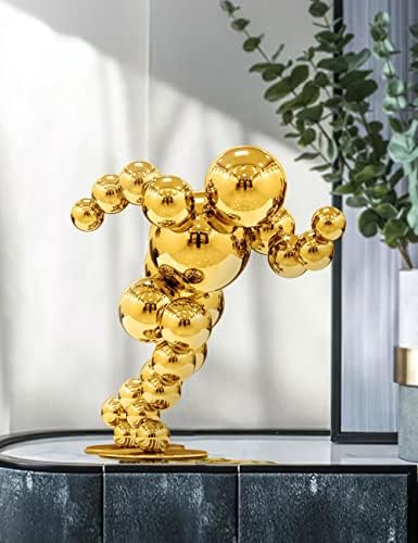 Running Man Statue Shelf Decor - Gold Sculpture