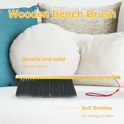 2 Piece Wooden Hand Broom with Soft Bristles for Home Cleaning 1
