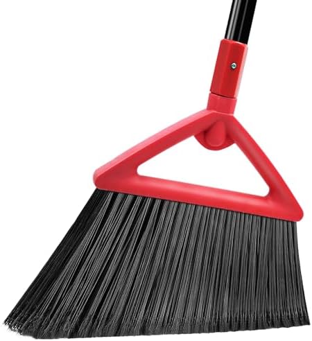 Heavy Duty Commercial Angle Broom with Red Handle