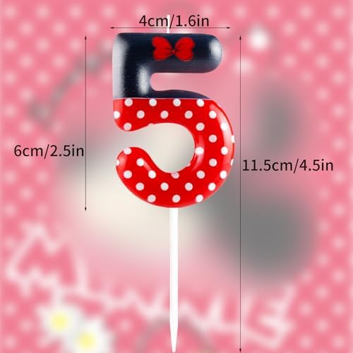 Zi Lan Red Mouse 3rd Birthday Candle with 3 Numbers