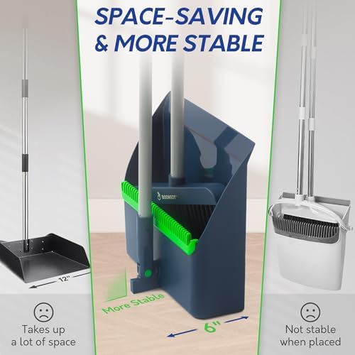 BOOMJOY Adjustable Broom and Dustpan Combo Set