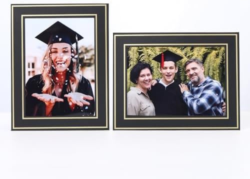5x7 Inch Cardboard Picture Frames with Easel 25 Count Black Gold