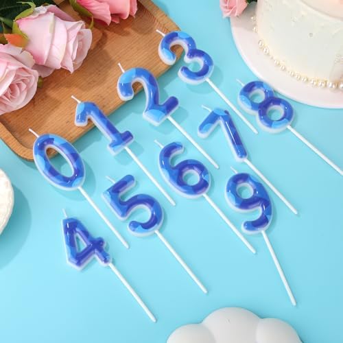 Blue Anime Space Number Birthday Candle for Kids