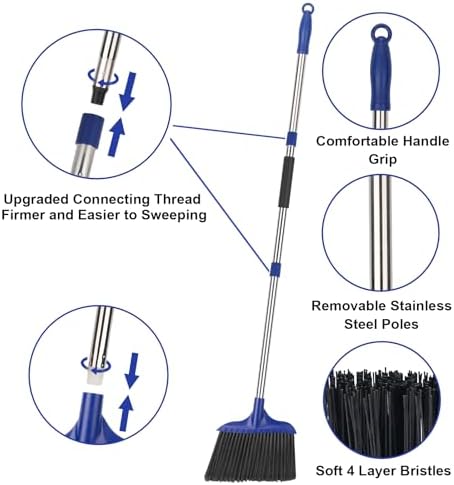 Kefanta 4 Pack Heavy Duty Push Brooms 1