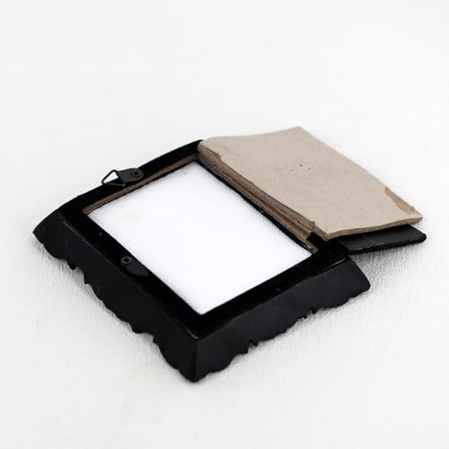LuHeToz 2x3 Inch Ornate Resin Photo Frame with Easel - Black