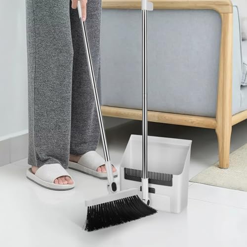 MUCKLILY 3 in 1 Broom and Dustpan Set