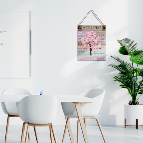 GUDIAO Office Quote Pink Tree Wall Decor Sign