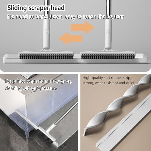 Silicone Push Broom with 180 Adjustable Handle