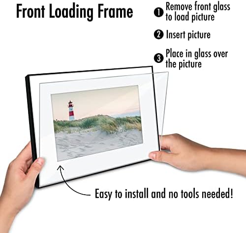 Americanflat 8x10 Frame Set of 6 with Shatter-Resistant Glass - Black