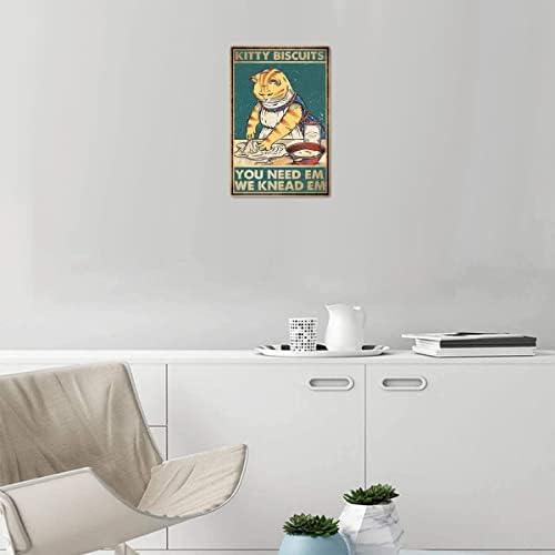 Vintage Kitty Biscuits Metal Sign - 12x8 Inches