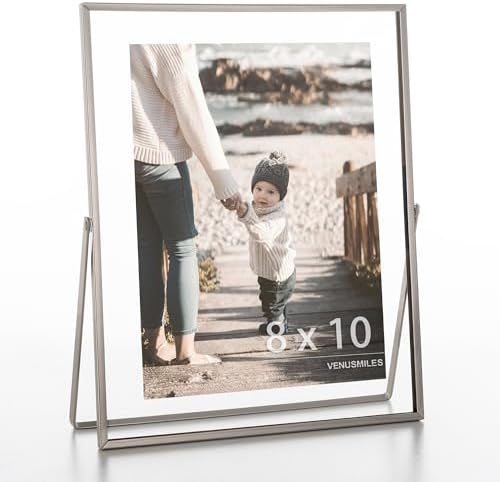Venusmiles Floating Frame with Double Glass and Easel Stand