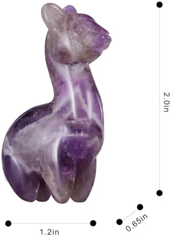 Amethyst Alpaca Crystal Statue - 2 Inch Cute Home Decor Figurine