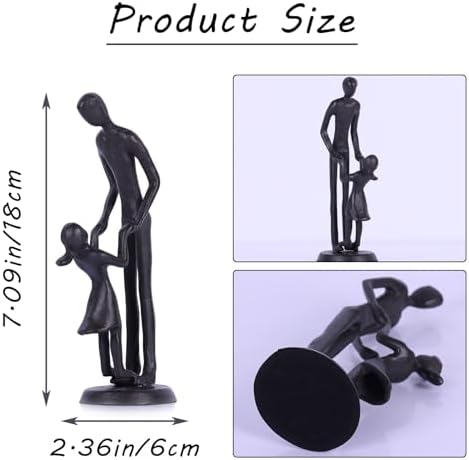 Father Daughter Figurine - Iron Dad and Daughter Sculpture