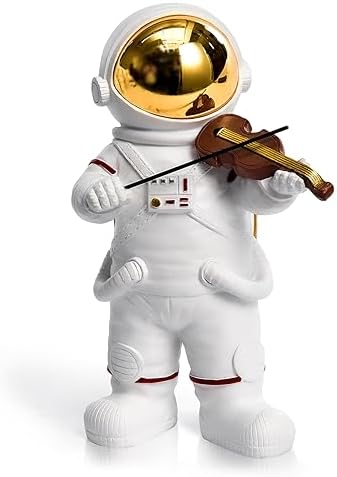 JZ HOME Astronaut Violinist Statue Resin Decor