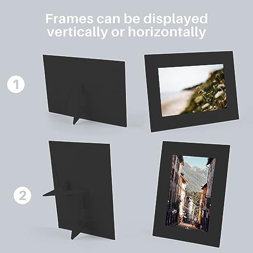Golden State Art 5x7 Picture Frames With Easel Pack Of 25 Black