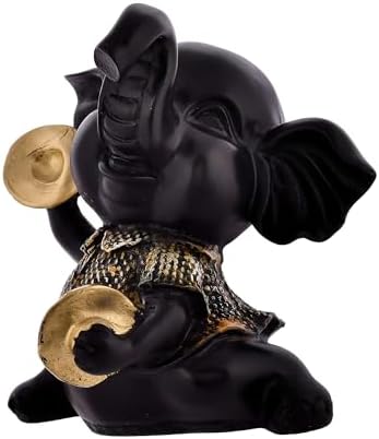 Handmade Resin Elephant Musical Instrument Sculpture for Home Decor