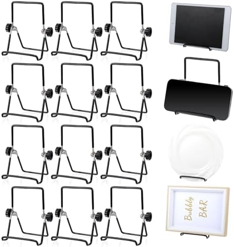 12 Pack Adjustable Book Easel Stand Set