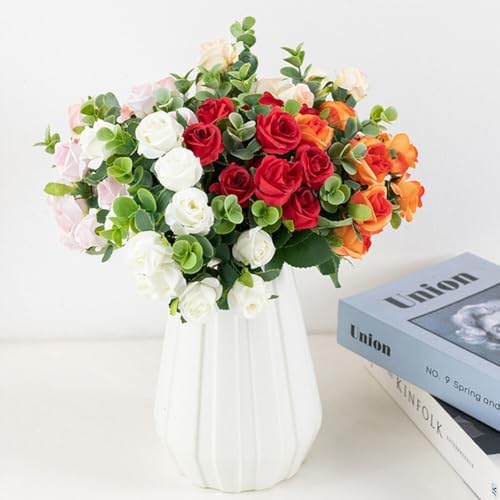4 Bundles Artificial Roses for Wedding and Home Decoration