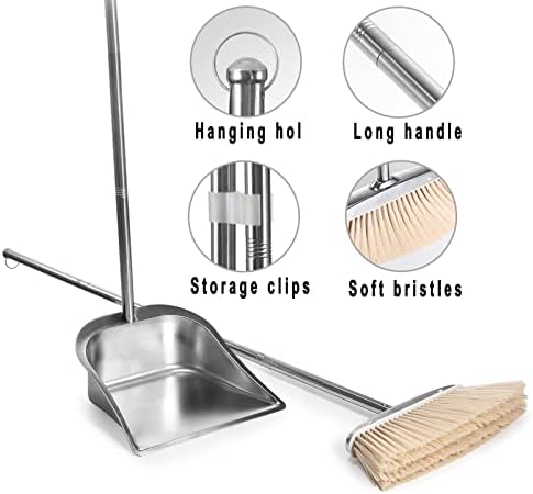 VOOWO 46 Heavy Duty Broom with Stainless Steel Handle