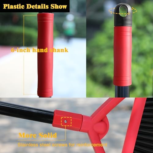 Heavy Duty Commercial Angle Broom with Red Handle