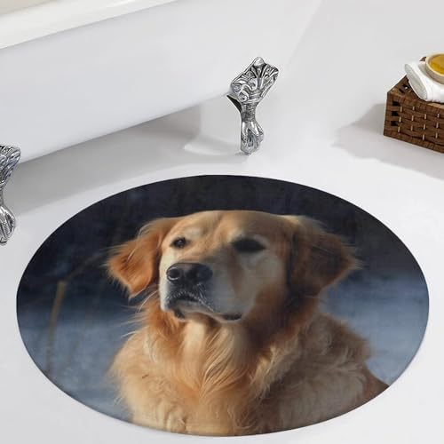 Golden Retriever 80x80cm Soft Coral Velvet Area Rug