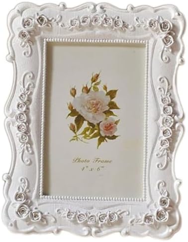 White Vintage Resin Picture Frame 6 Inch