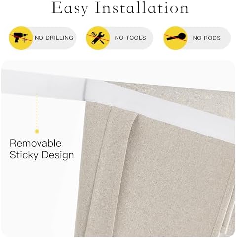 NICETOWN Linen Blackout Door Curtain 1 Panel