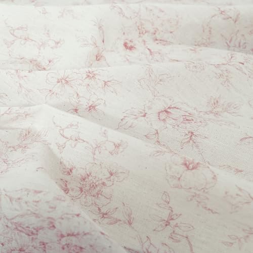 Lino Rosa Pink Floral Linen Curtains 96 In 2 Panel Set