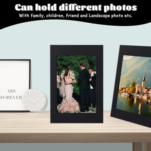 50 Pack 4x6 Black Paper Picture Frames with Easel